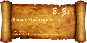 Benda Zsuzsanna névjegykártya