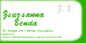 zsuzsanna benda business card